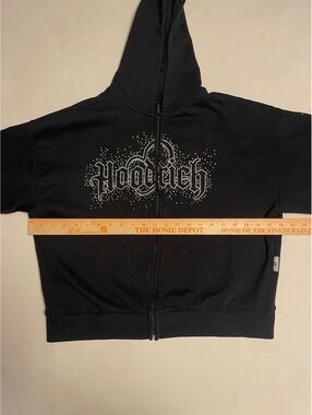 Hoodrich Black Full Zip Hoodie with Graphic Print
